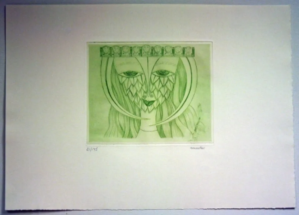 Grabado Svanberg - Dromkvinnans kyss