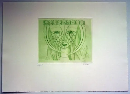 Grabado Svanberg - Dromkvinnans kyss