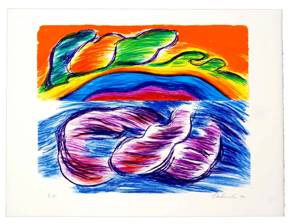 Litografía Tabuchi - Sans titre