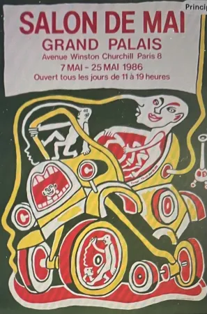 Litografía Taillandier - Affiche lithographique CLOT & BRAMSEN Salon de Mai Paris 1986