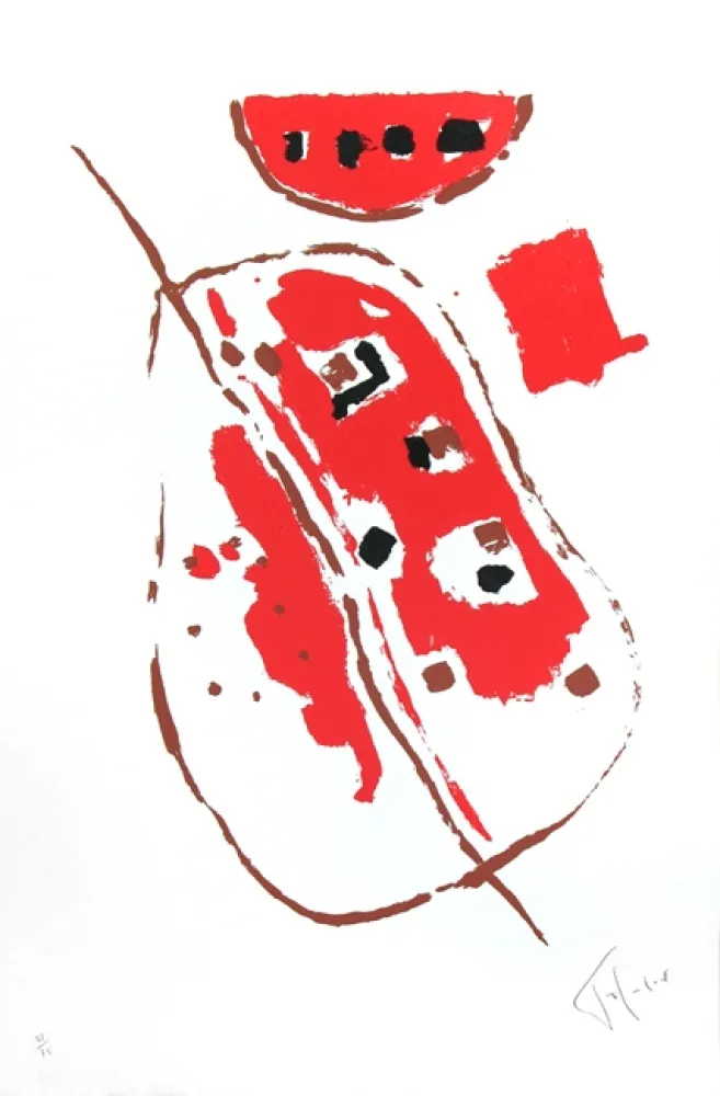 Litografía Tal Coat - Menton