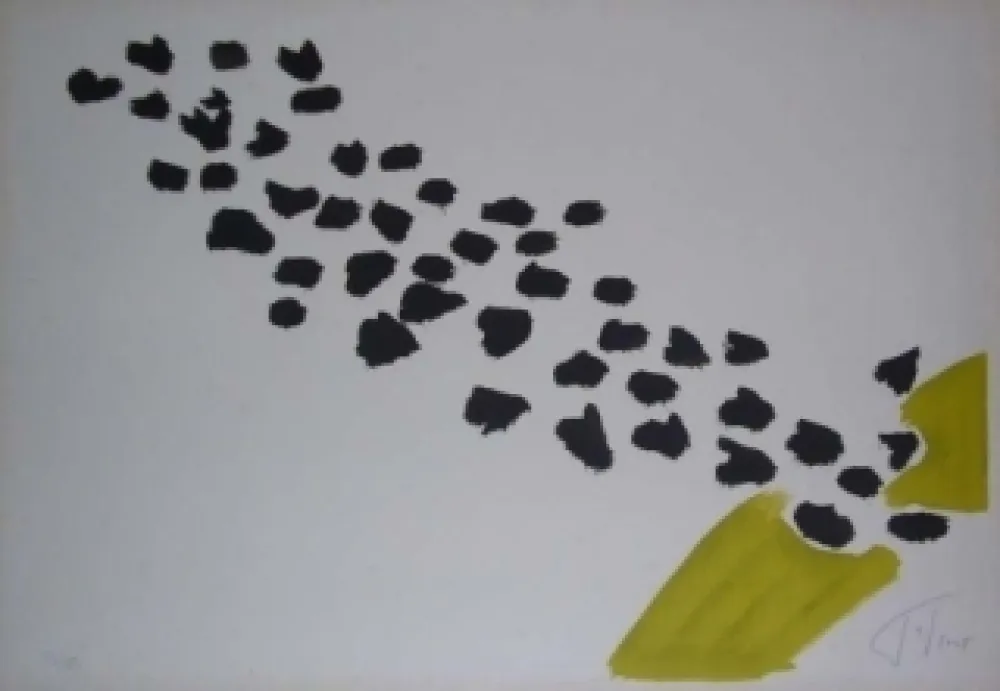 Litografía Tal Coat - VOL D'OISEAUX II