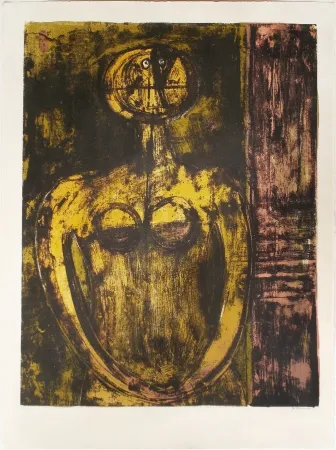 Litografía Tamayo - Desnudo en Naranja