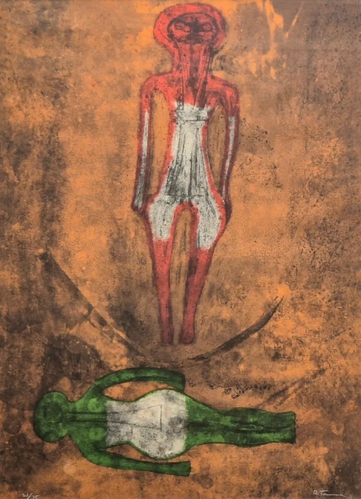 Litografía Tamayo - Dos Figuras