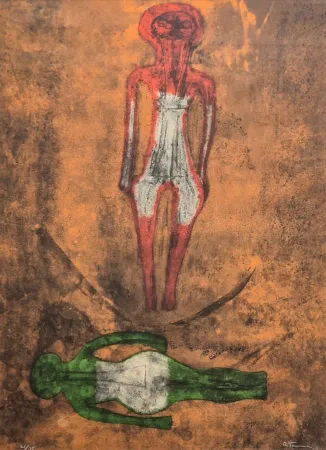 Litografía Tamayo - Dos Figuras