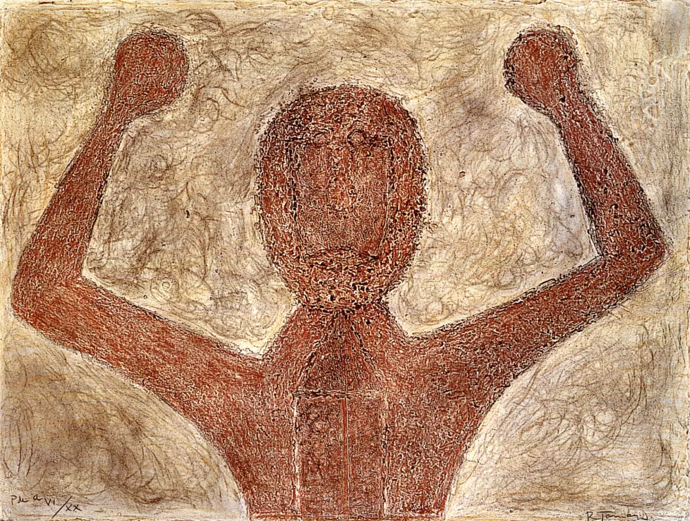 Grabado Tamayo - Hombre frente al cielo