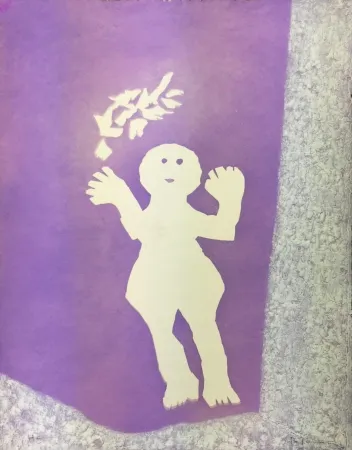 Grabado Tamayo - NIÑO CON PAJARO