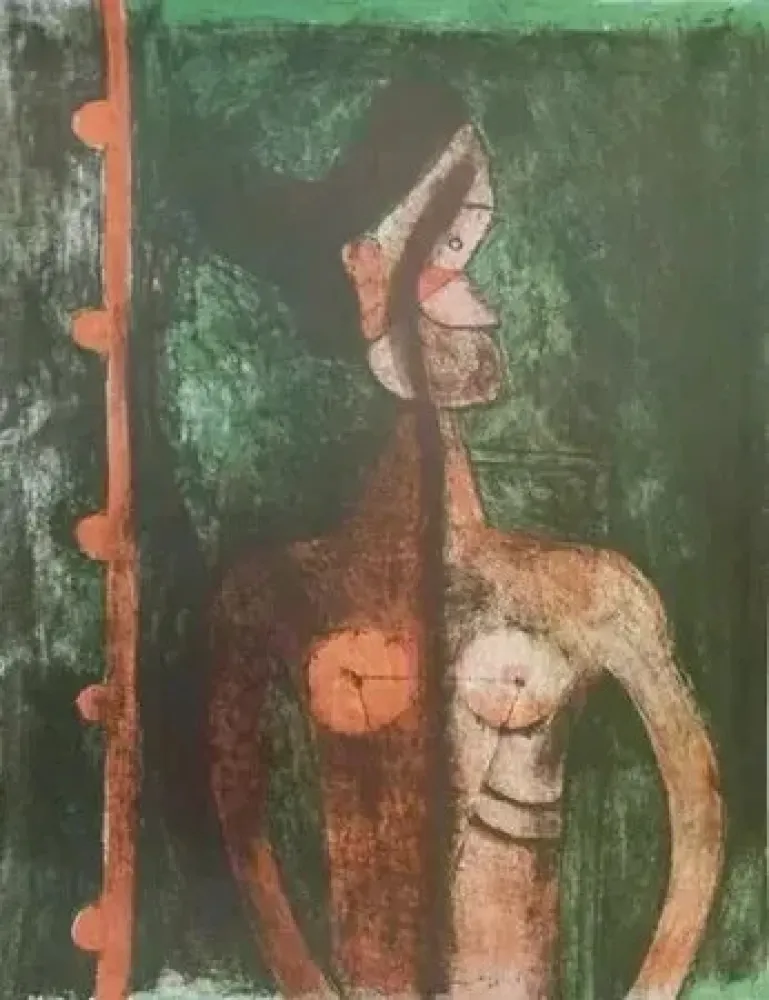 Litografía Tamayo - Torse de jeune fille (1969)