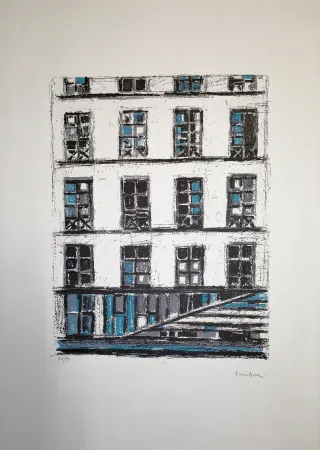 Litografía Tamburi - Finestre bianche