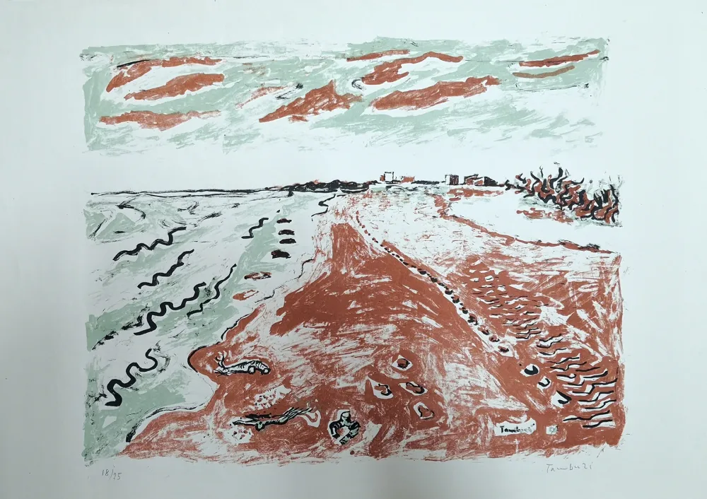 Litografía Tamburi - Paesaggio