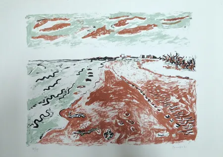 Litografía Tamburi - Paesaggio