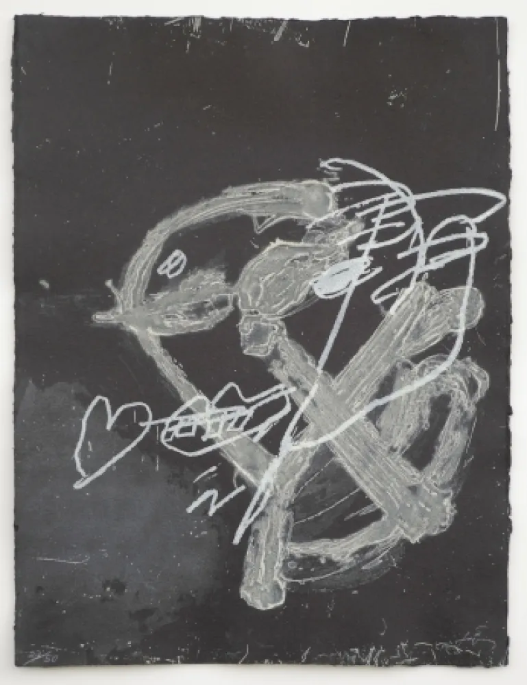 Carborundo Tàpies - Blanc sur noir