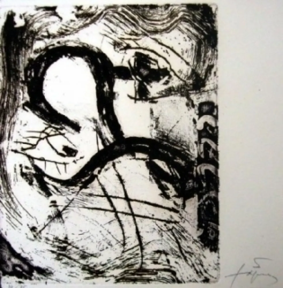 Aguatinta Tàpies - Ce que je vous dis trois fois est vrai