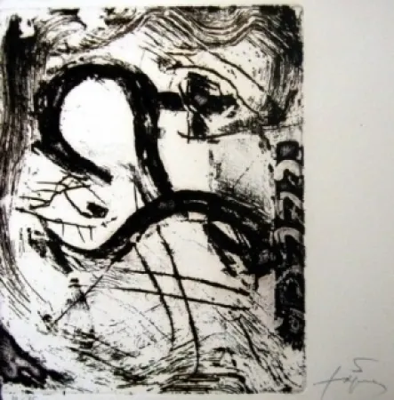 Aguatinta Tàpies - Ce que je vous dis trois fois est vrai