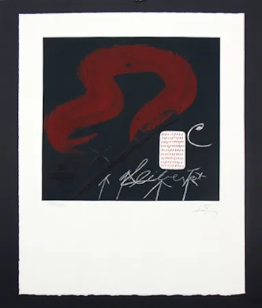 Aguafuerte Y Aguatinta Tàpies -  Cinta Roja ( U No es Ningu)