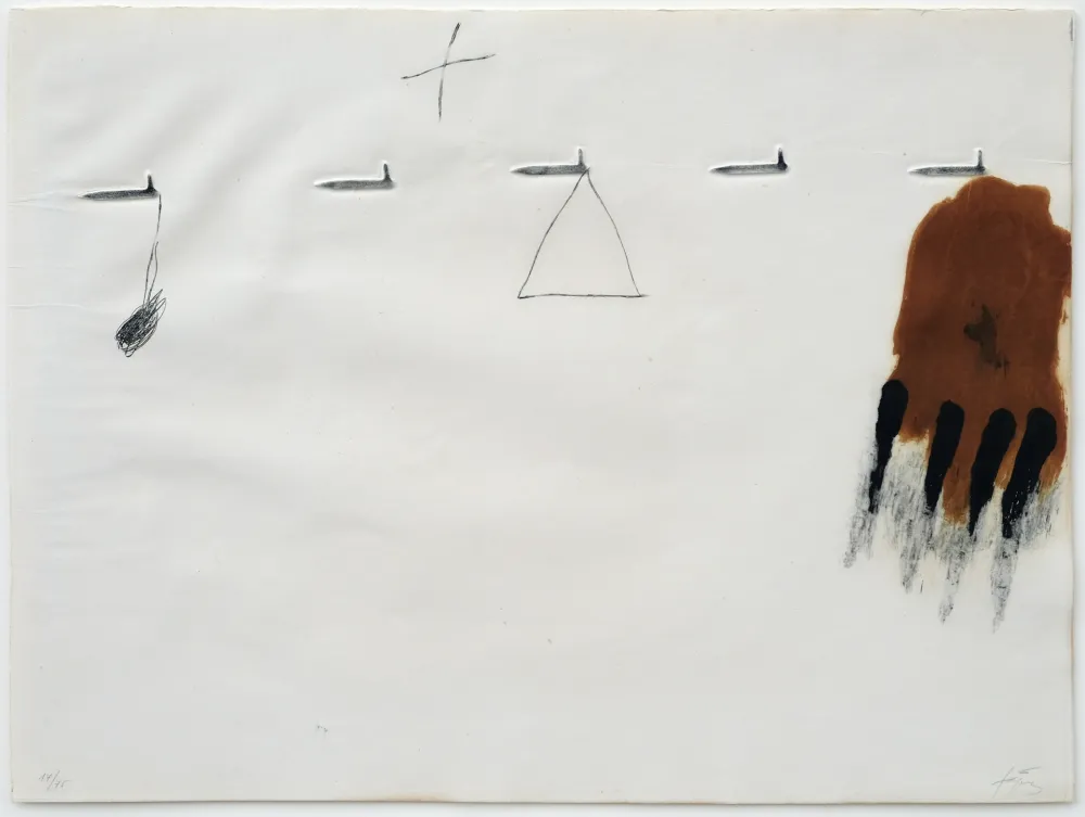 Aguafuerte Tàpies - Claus i ditades