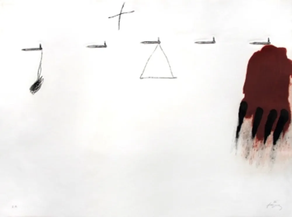 Grabado Tàpies - Claus i ditades	