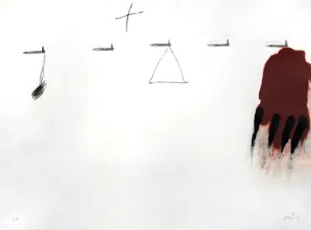 Grabado Tàpies - Claus i ditades	