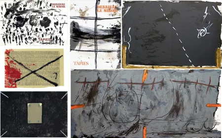 Libro Ilustrado Tàpies - COLLECTION COMPLÈTE des 7 volumes de la revue DERRIÈRE LE MIROIR consacrés à Antoni Tàpies: 30 LITHOGRAPHIES (de 1967 à 1982).