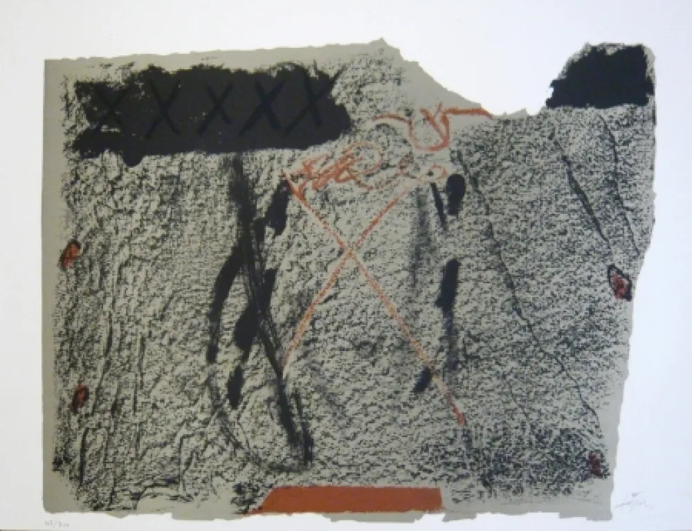 Litografía Tàpies - Composition