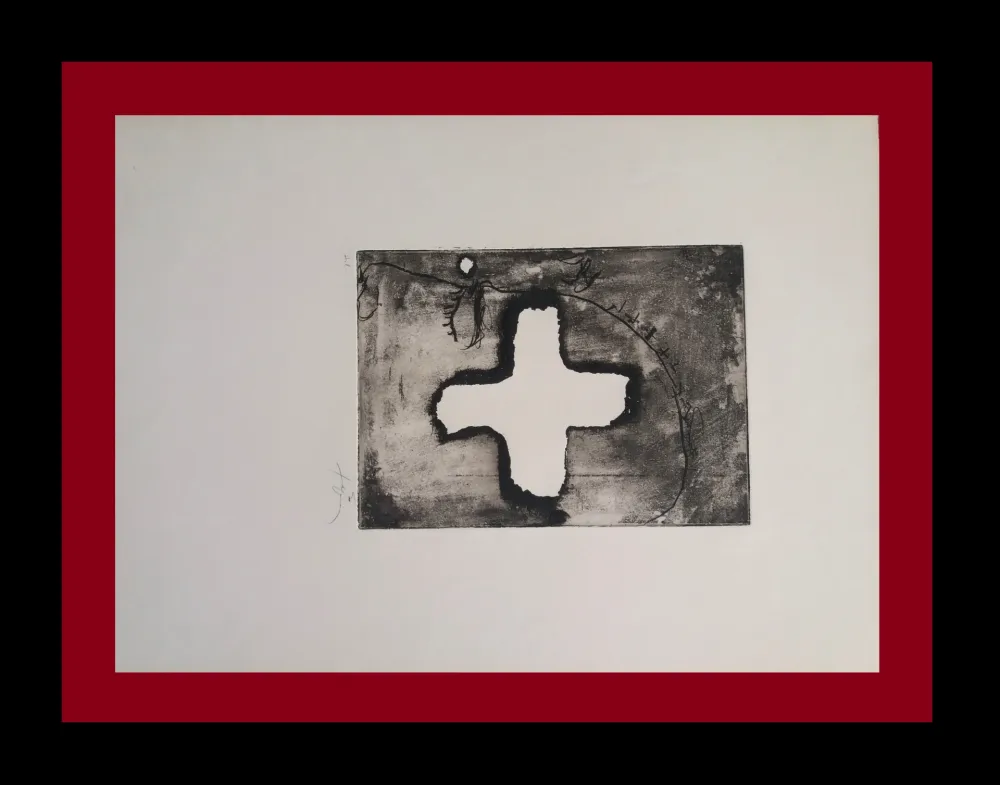 Grabado Tàpies - Creu sobre cap