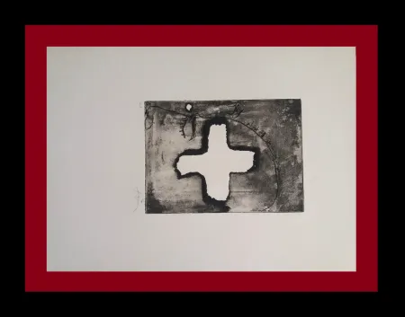Grabado Tàpies - Creu sobre cap