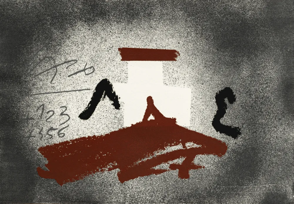 Grabado Tàpies - Croix blanche