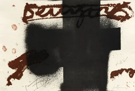 Grabado Tàpies - Croix noire