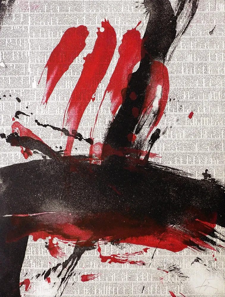 Aguafuerte Tàpies - Damunt diari