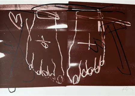 Litografía Tàpies - Deux pieds