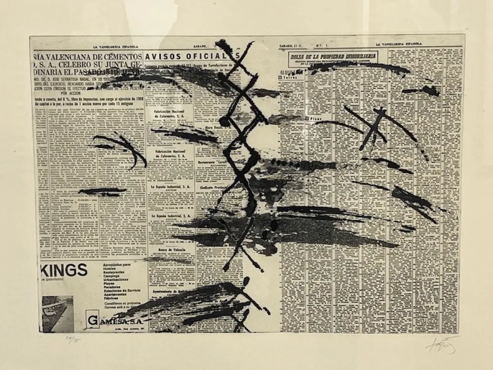 Aguafuerte Tàpies - Diario en papel