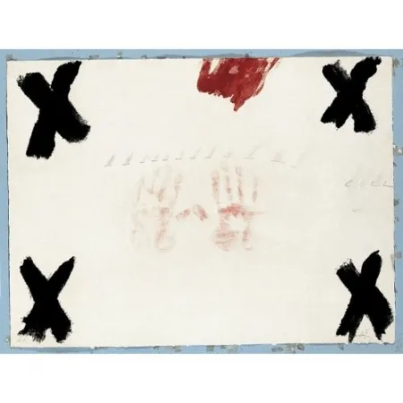 Grabado Tàpies - Dues mans	