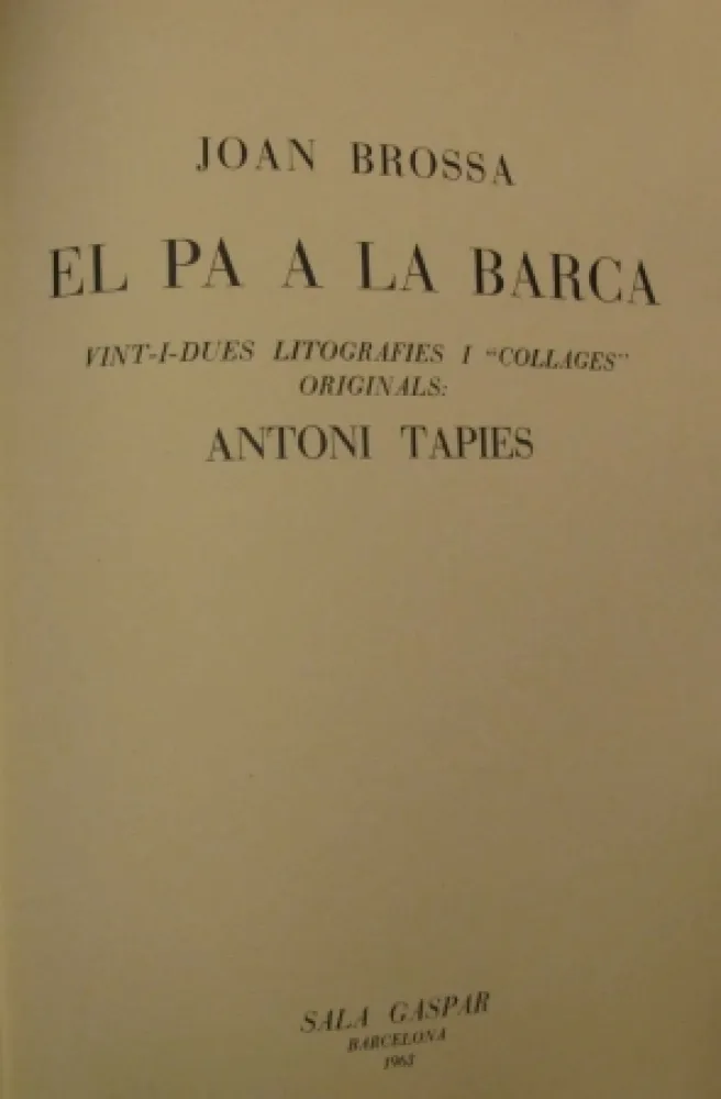 Libro Ilustrado Tàpies - El Pa à la Barca