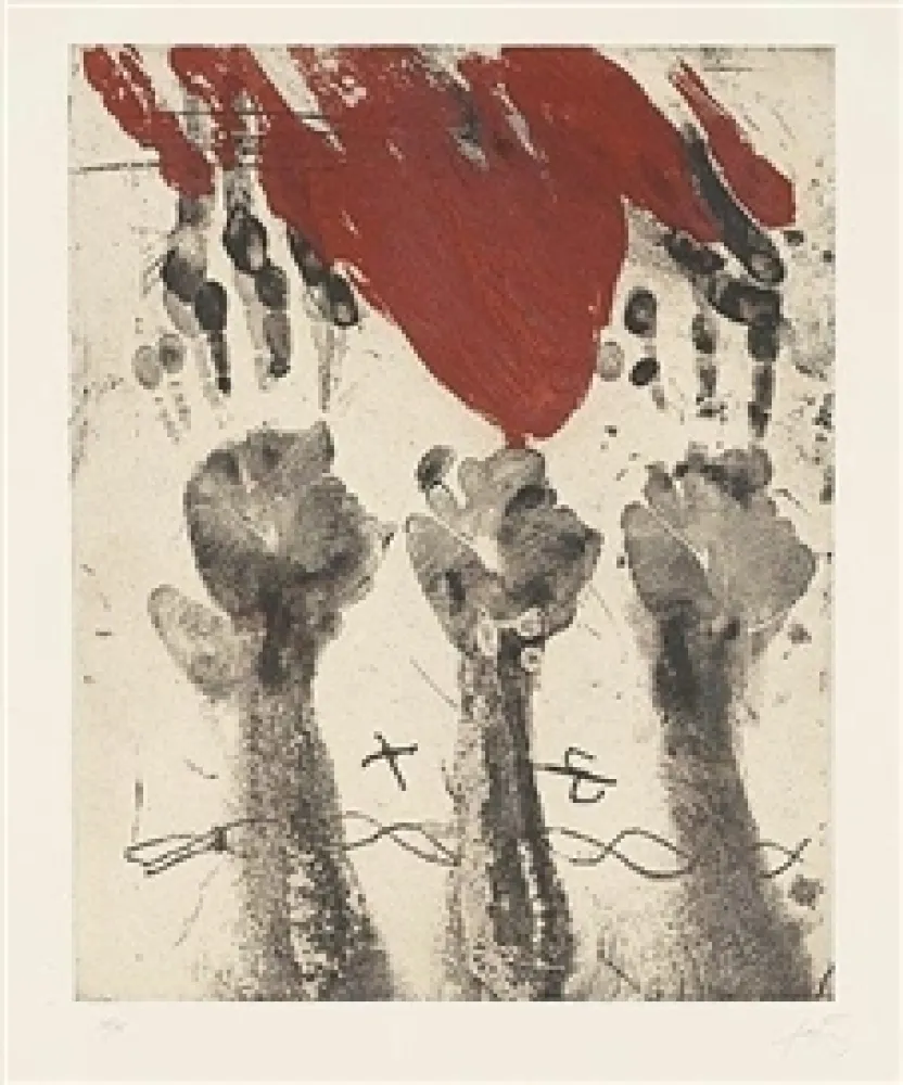 Grabado Tàpies - Empreintes de mains