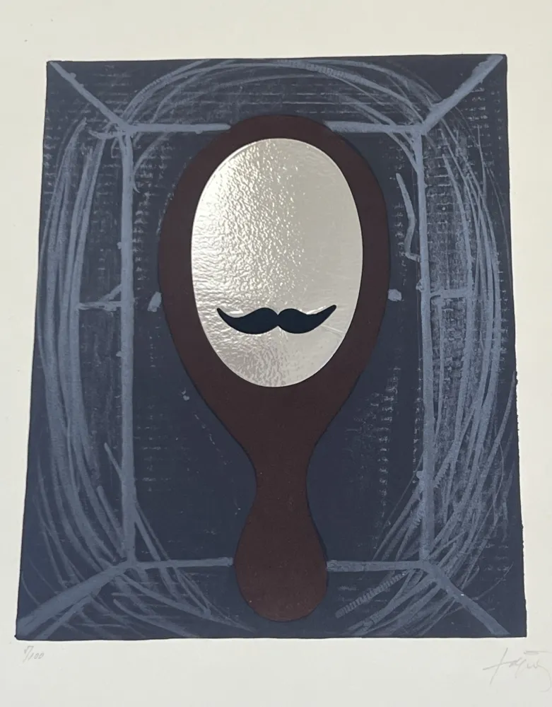 Litografía Tàpies - L'homme au miroir, 1969