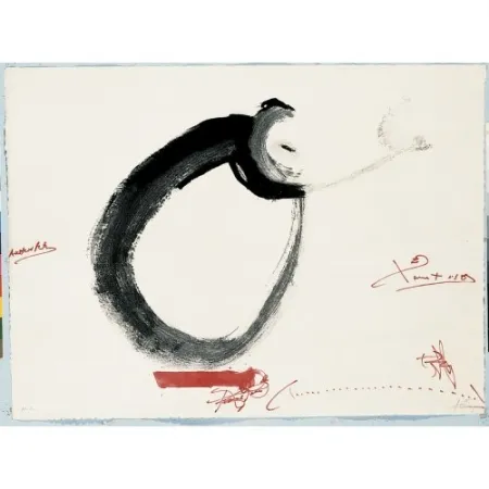 Grabado Tàpies - Lletra O