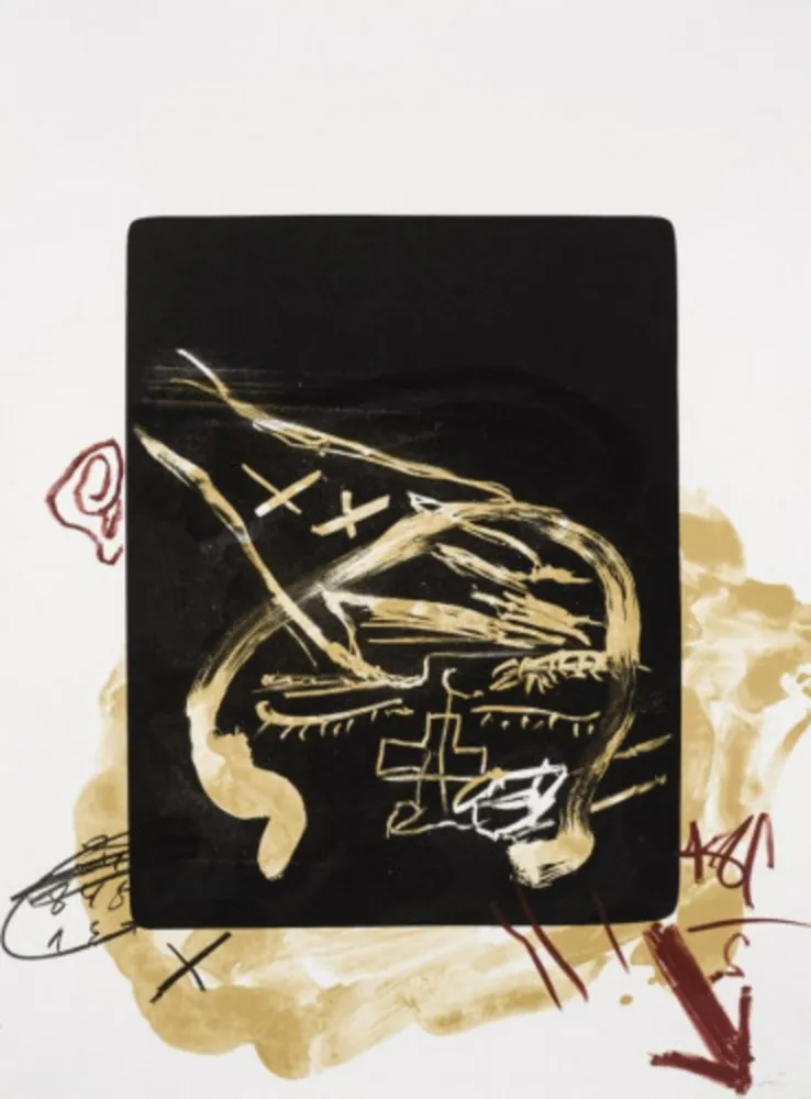 Litografía Tàpies - Main sur tête