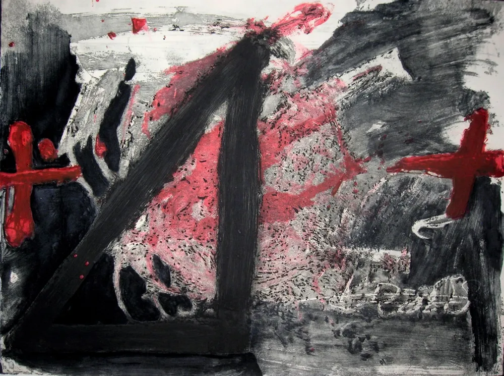 Aguafuerte Y Aguatinta Tàpies - Negre i Roig