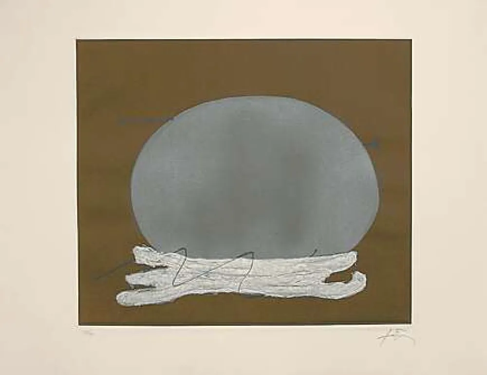 Grabado Tàpies - Oval i blanc