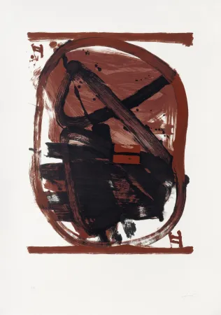 Litografía Tàpies - Ovale rouge et noir