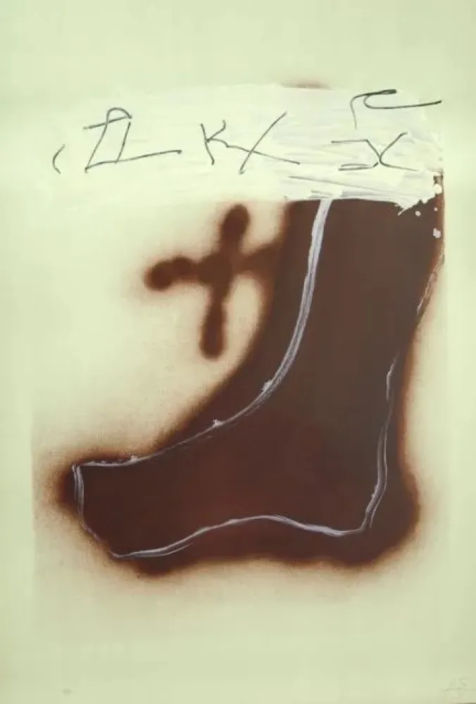 Litografía Tàpies - Pied Marron