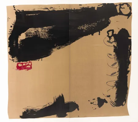 Litografía Tàpies - Rouge à gauche