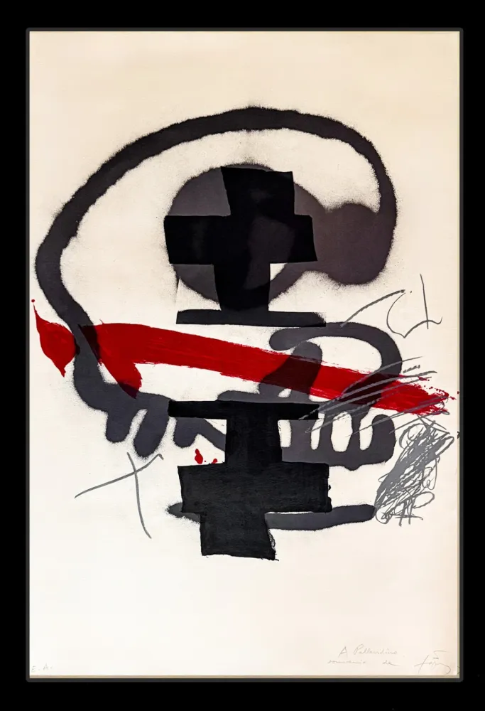 Litografía Tàpies - Untitled