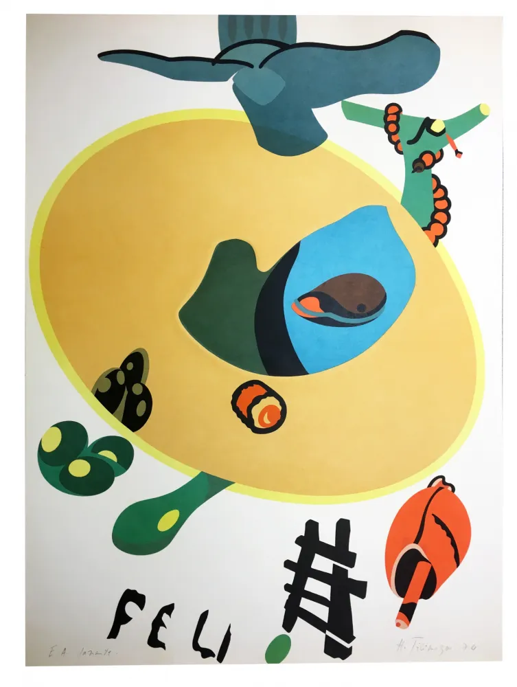 Litografía Telemaque - FEU. Lithographie avec gaufrage (1974)