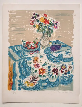 Litografía Terechkovich - La nappe bleue
