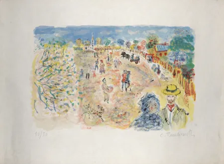 Litografía Terechkovich - Le parc, circa 1961 - Hand-signed