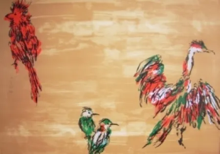 Litografía Tian-Tian - Treasure birds 3
