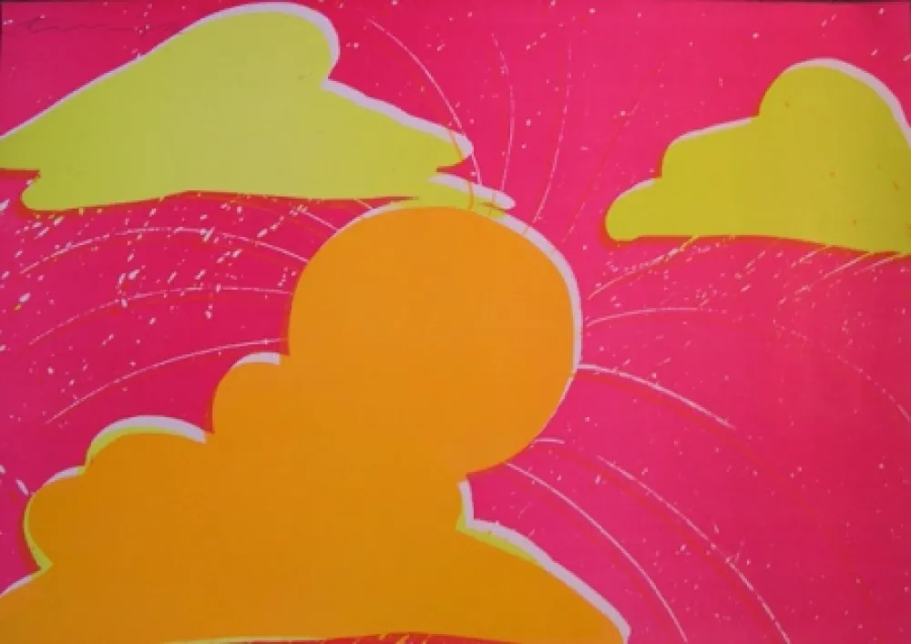 Litografía Ting - Coucher de soleil du Sud