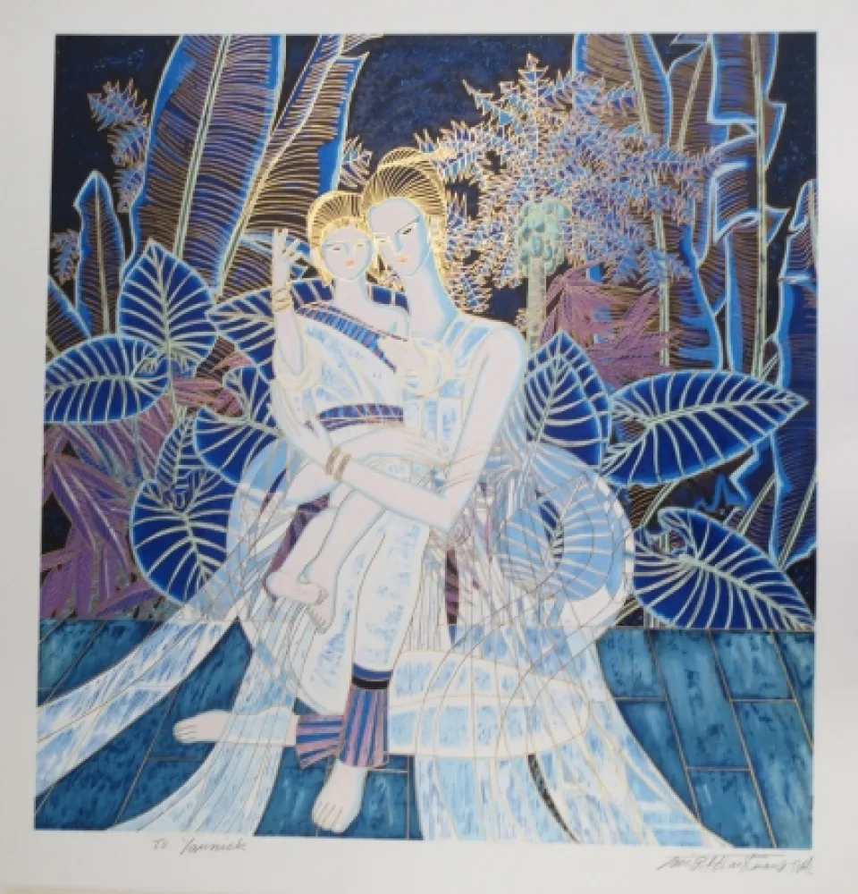 Litografía Ting - Maternité