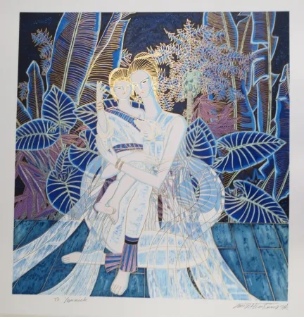 Litografía Ting - Maternité